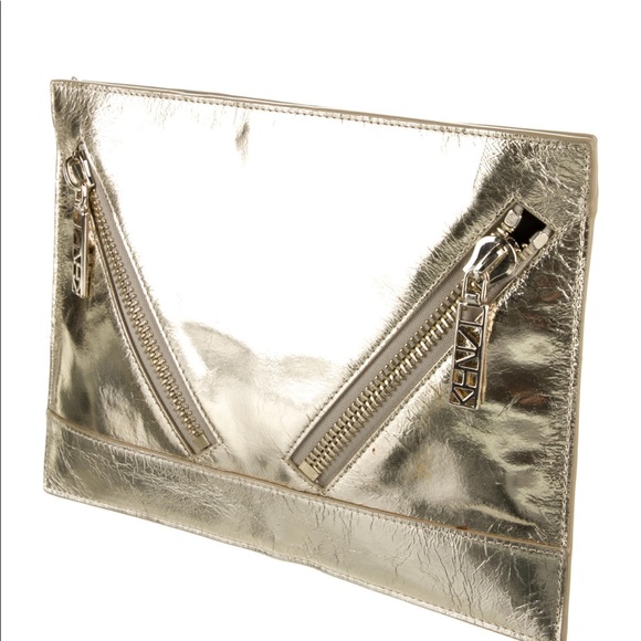 Kenzo gold metallic leather clutch - Picture 2 of 3